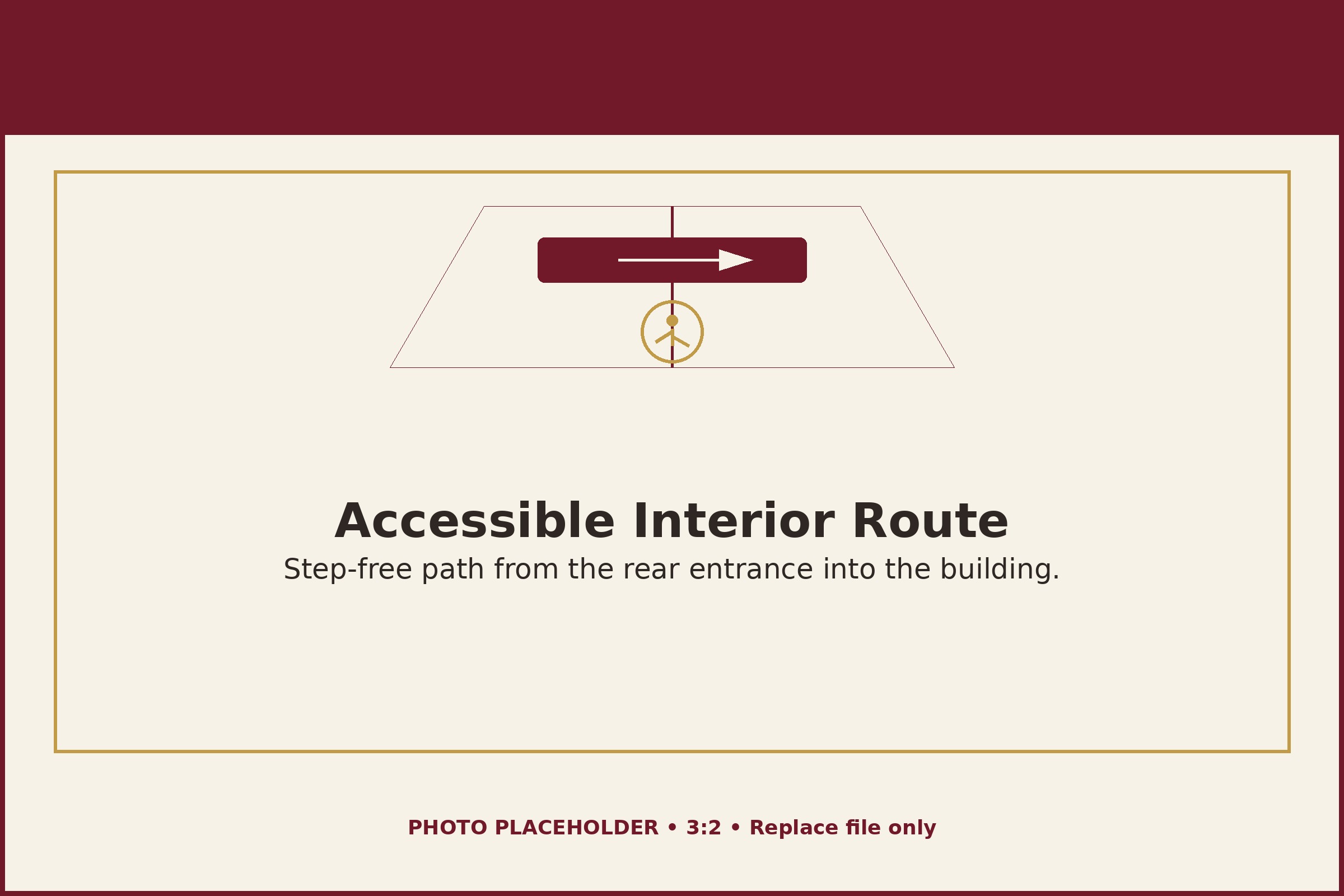 Step-free interior route from the accessible entrance