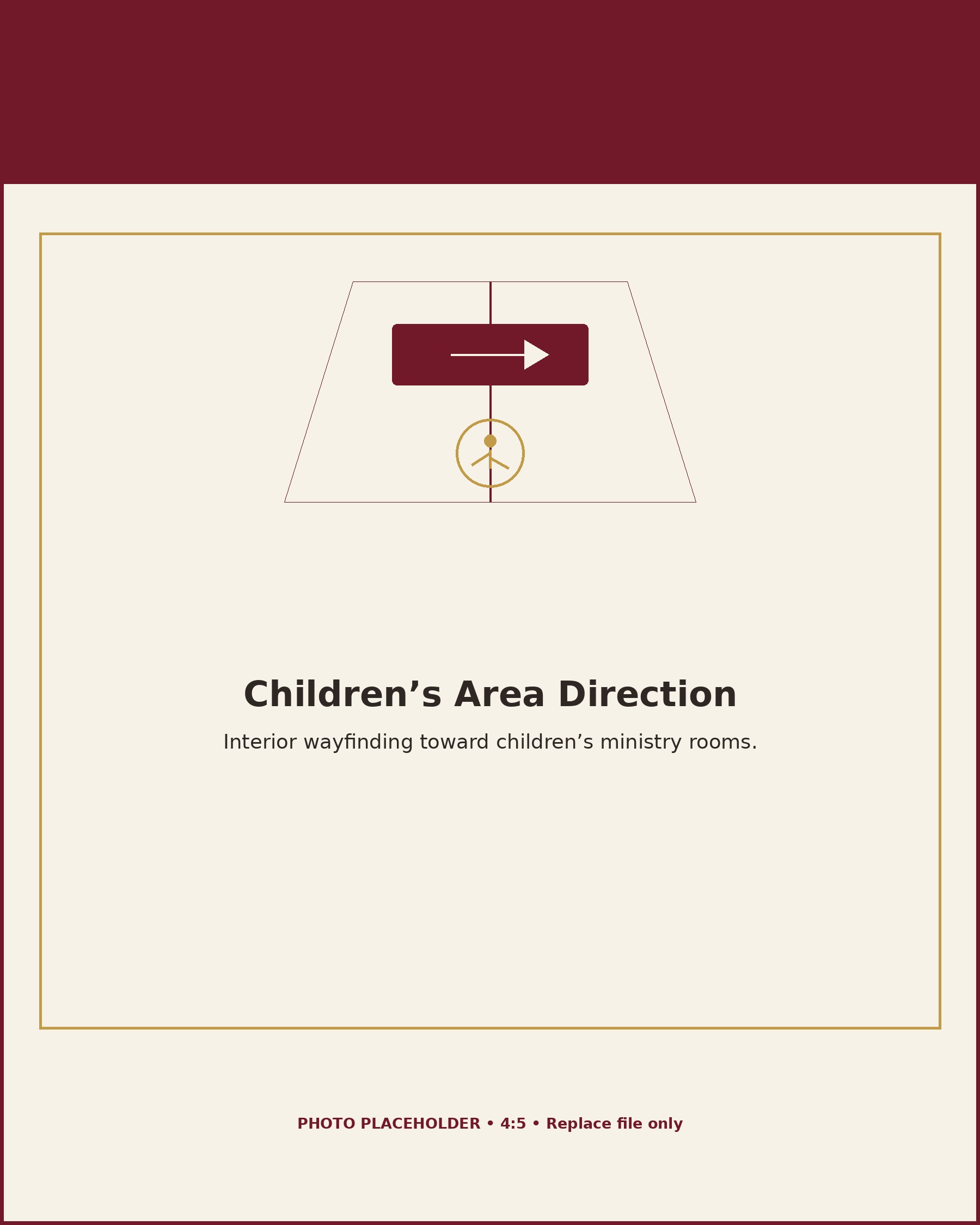 Interior direction to children’s ministry rooms