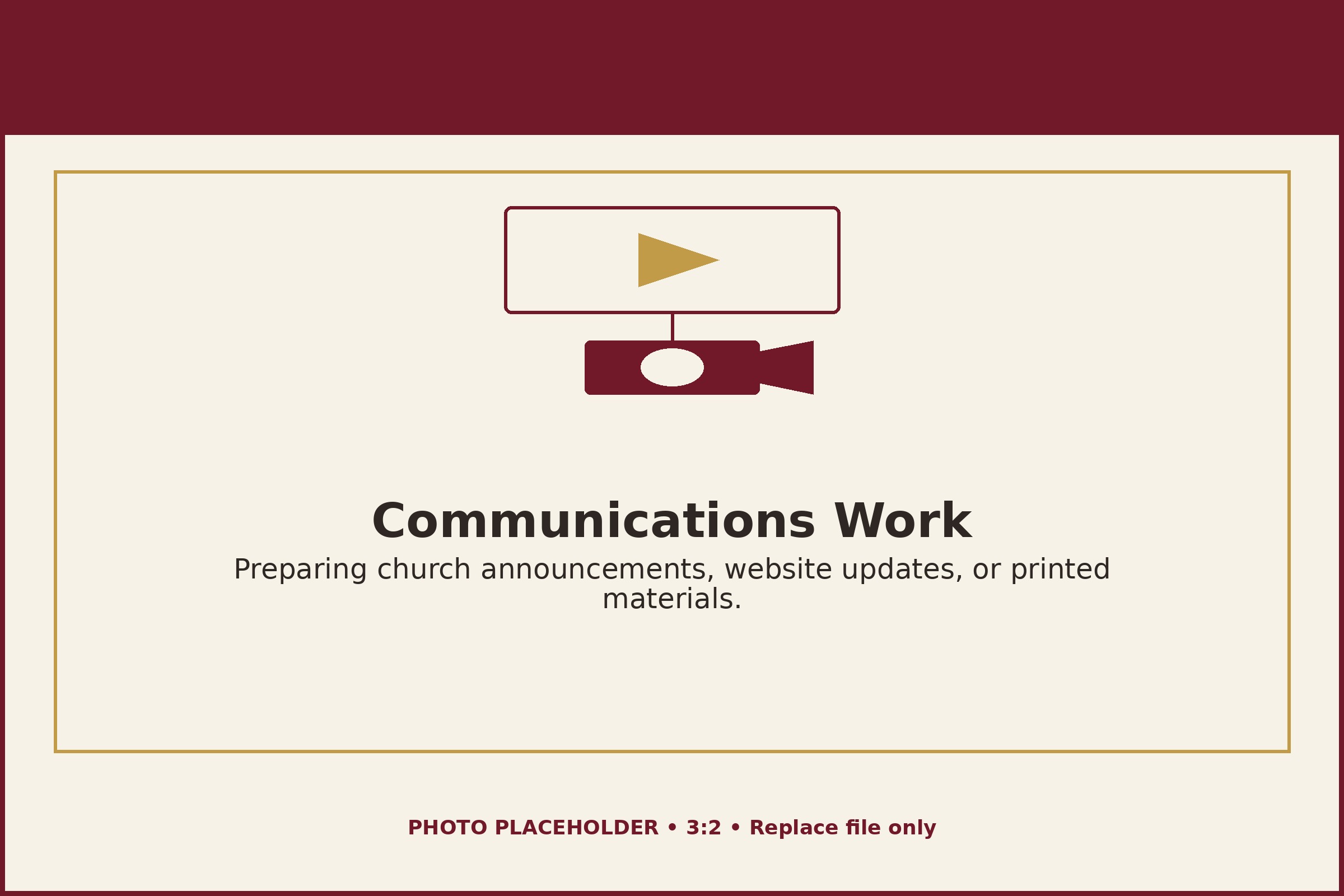 Preparing Bethany communications and worship resources