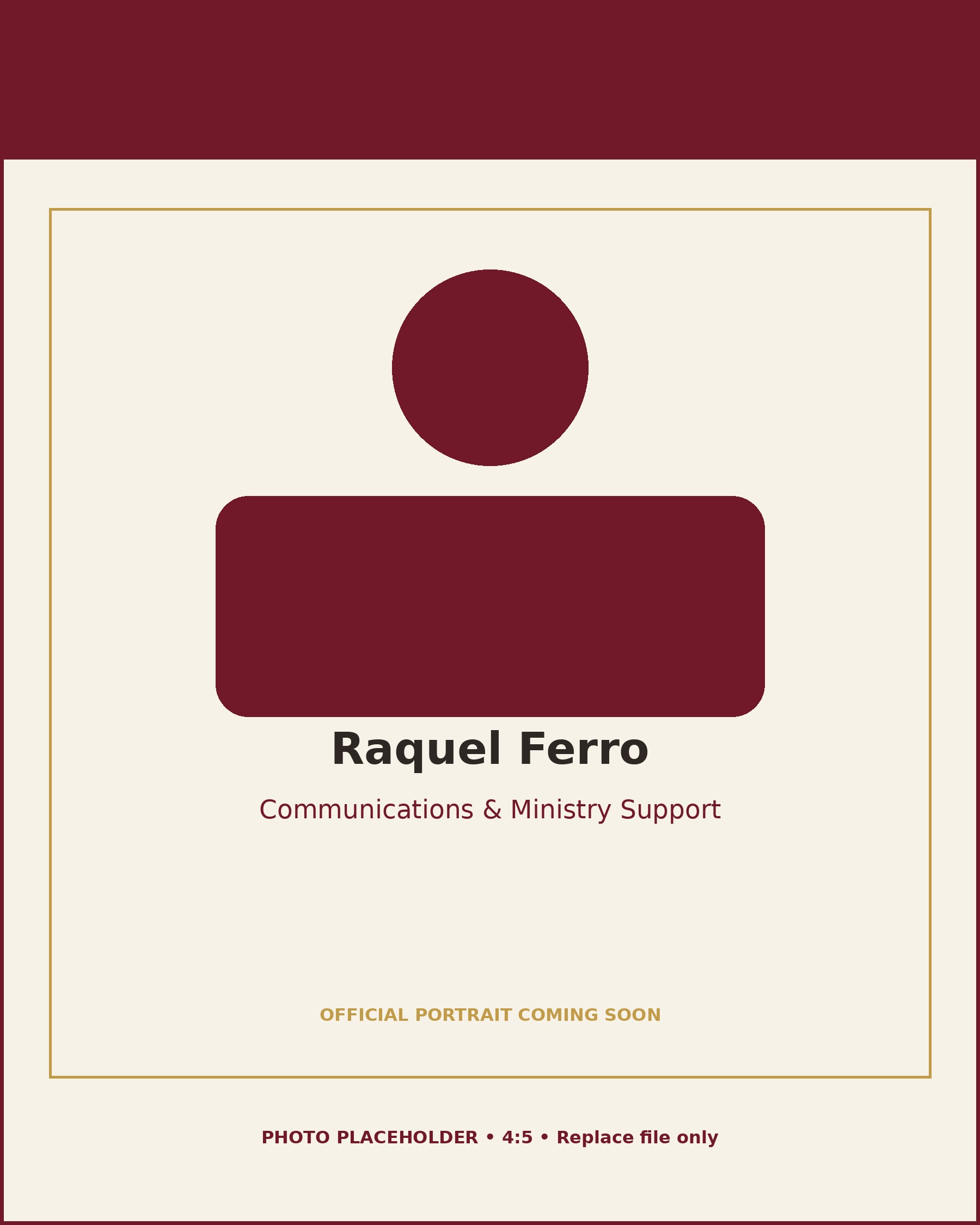Raquel Ferro, Communications and Ministry Support