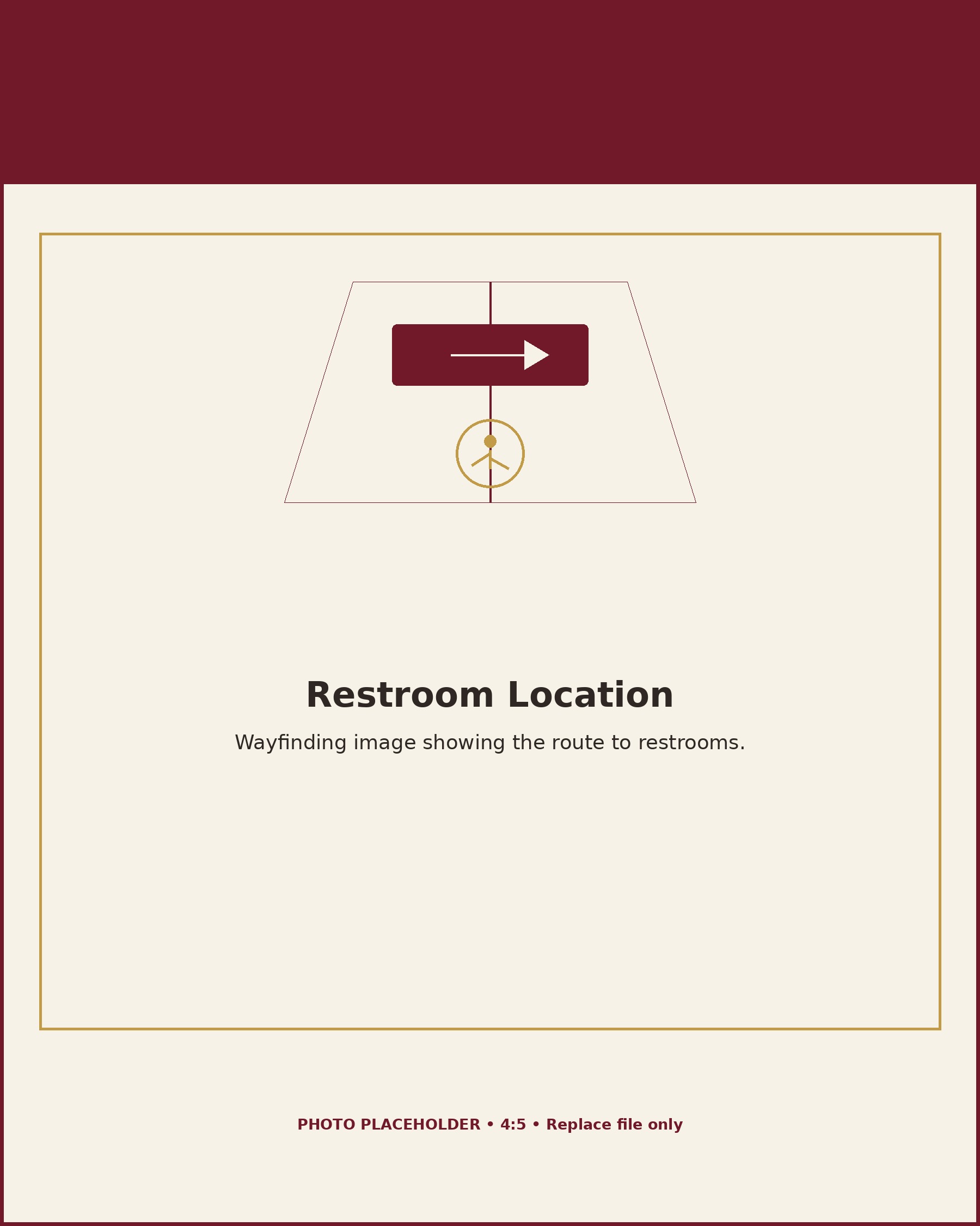 Interior route toward restrooms